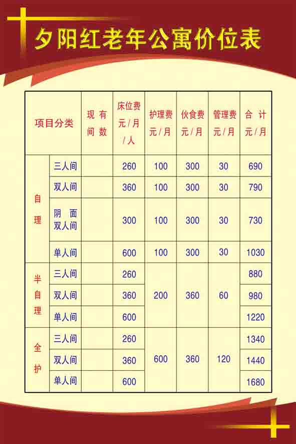 收费价格